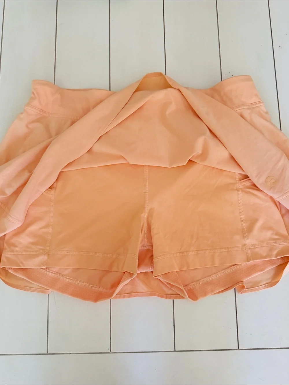 Lululemon Pace Rival Skirt Size 14 Peach Orange Tennis Golf Skort